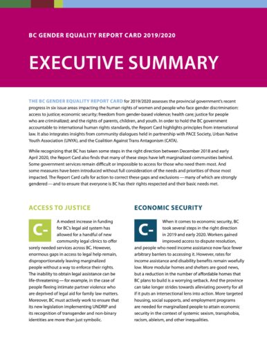 Executive Summary Gender Equality Report Card 2019/2020