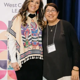 Keynote speaker Pam Palmater with West Coast LEAF executive director Raji Mangat.
