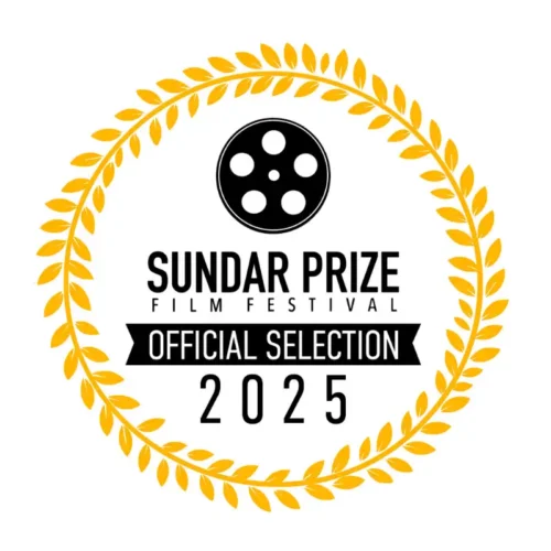 Gold laurel leaves around black text: Sundar Prize Film Festival Official Selection 2025